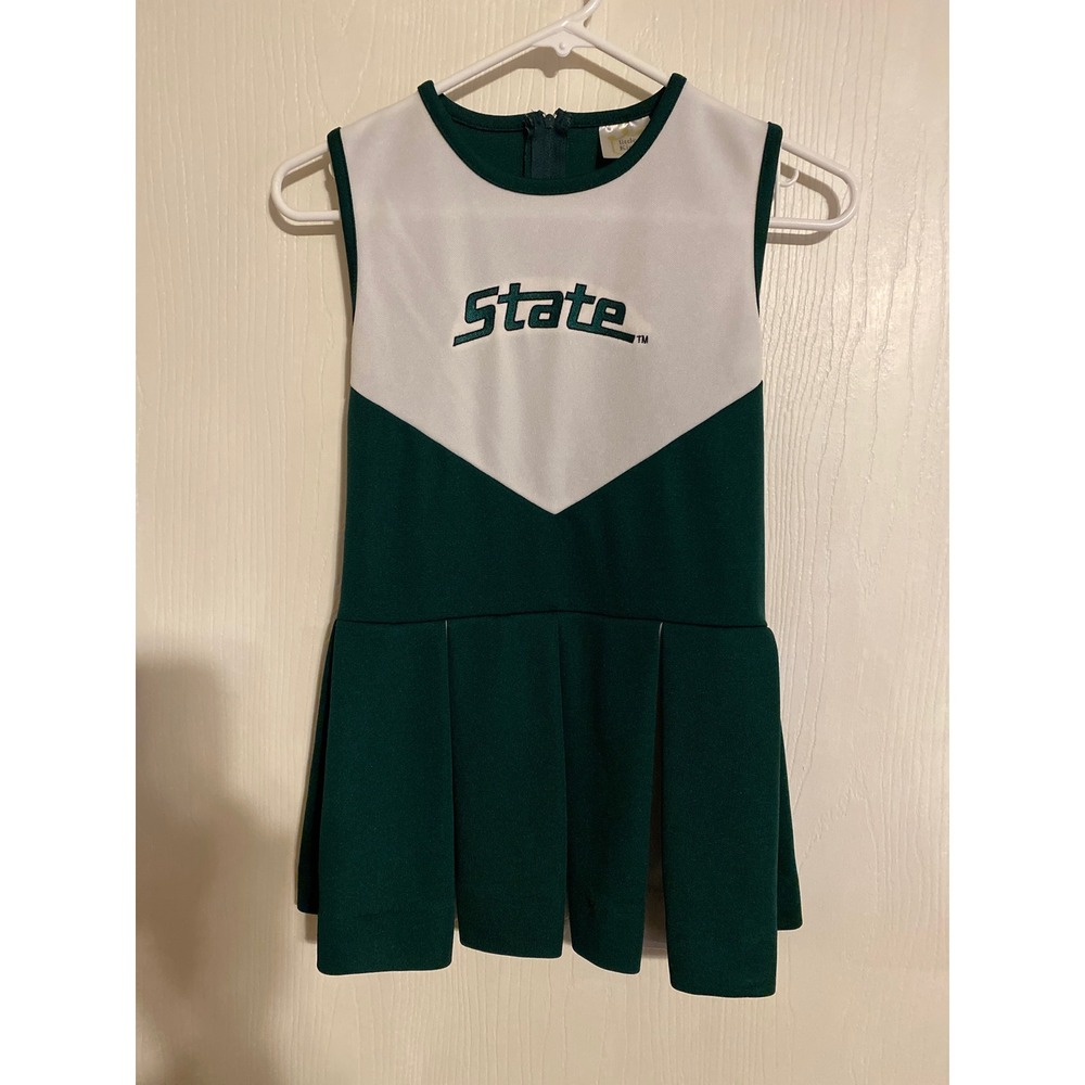 Little King Michigan State Spartans Kids Cheerleader Dress Green White S 0638